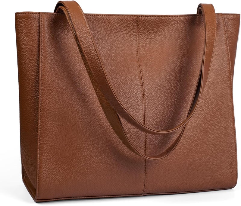 befen Genuine Leather Tote Bag for Women Work, Women's Leather Shoulder Bags Purses Satchel Handbags with Laptop Compartment - Image 1